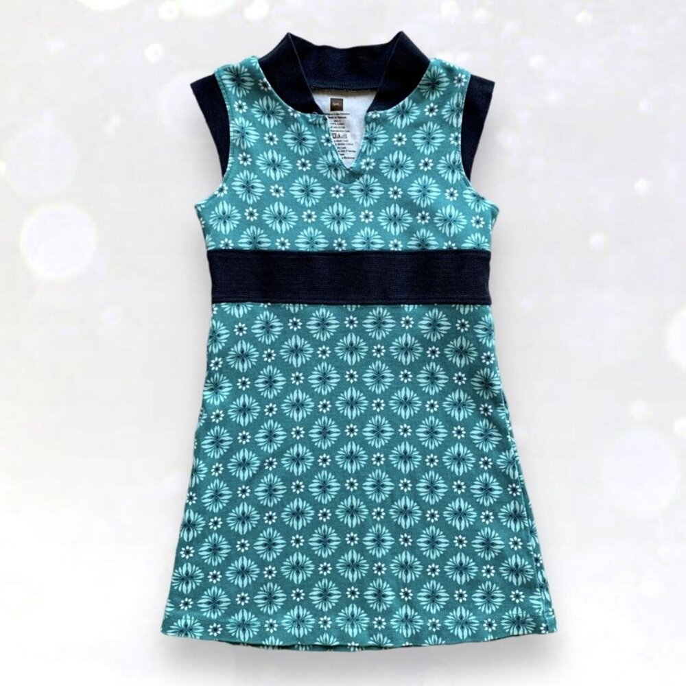 Tea Collection Split Neck Floral Medallion Dress